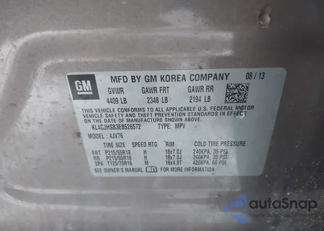 2014 Buick Encore Premium from USA, damaged, VIN KL4CJHSB3EB526572